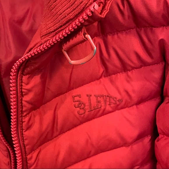 Levi’s Men’s Puff Hoodie Jacket Medium Red - Picture 8 of 8